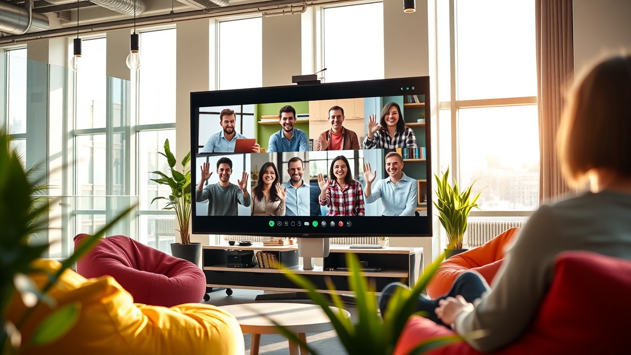 Statusly team collaborating in a modern remote-first workspace